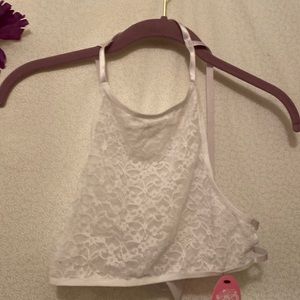 Sexy lace white halter style bralette